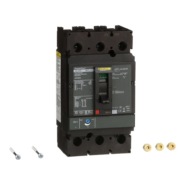 Molded Case Circuit Breaker, POWERPACT J Series, 200A, 3 Pole, 600V AC, 65kA at 240V AC
