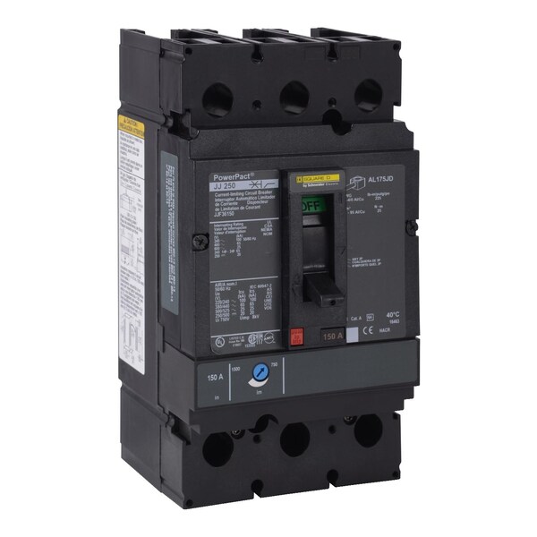 Molded Case Circuit Breaker, POWERPACT J Series, 175A, 3 Pole, 600V AC, 100kA at 240V AC