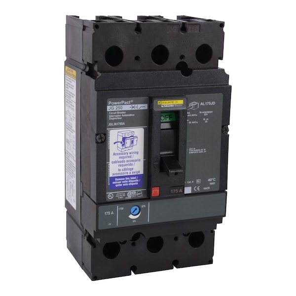 Molded Case Circuit Breaker, POWERPACT J Series, 200A, 3 Pole, 600V AC, 100kA at 240V AC
