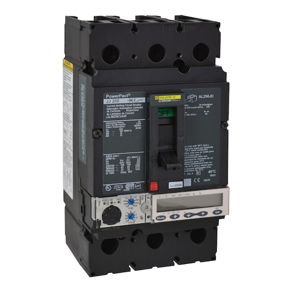 Molded Case Circuit Breaker, POWERPACT J Series, 250A, 3 Pole, 600V AC, 100kA at 240V AC