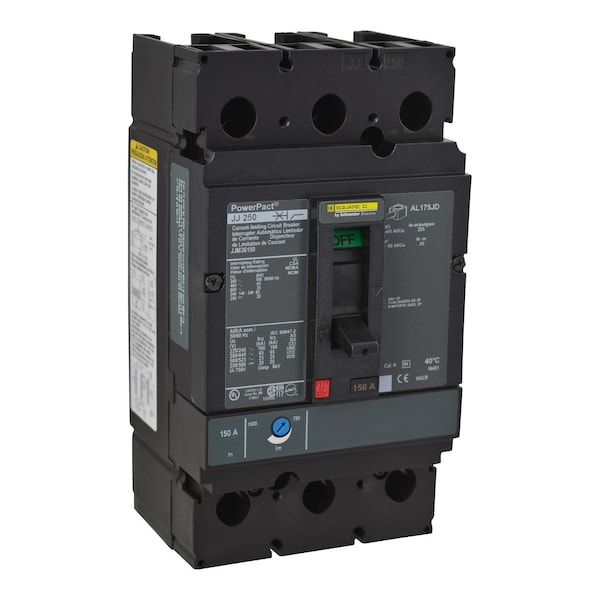 Molded Case Circuit Breaker, POWERPACT J Series, 200A, 3 Pole, 600V AC, 100kA at 240V AC
