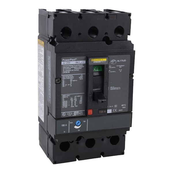 Molded Case Circuit Breaker, POWERPACT J Series, 150A, 3 Pole, 600V AC, 100kA at 240V AC