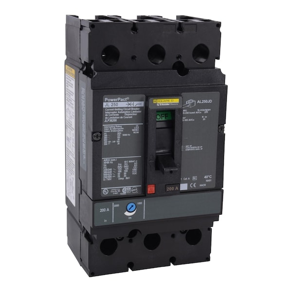 Molded Case Circuit Breaker, POWERPACT J Series, 225A, 3 Pole, 600V AC, 125kA at 240V AC