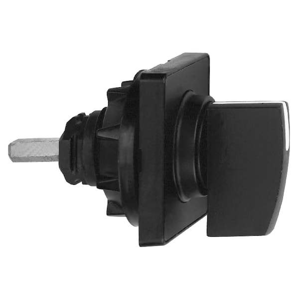 Cam switch operating head, Harmony K1, K2, 22mm, plastic, 45x45mm plate, mat black legend, black handle