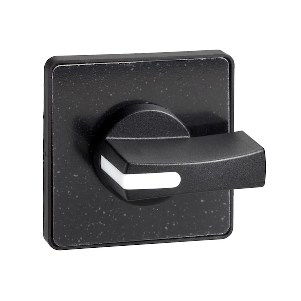 Cam switch Operating head, Harmony K, for multifixing, plastic, matt black, 45 x 45 mm, black handle, blank for engraving