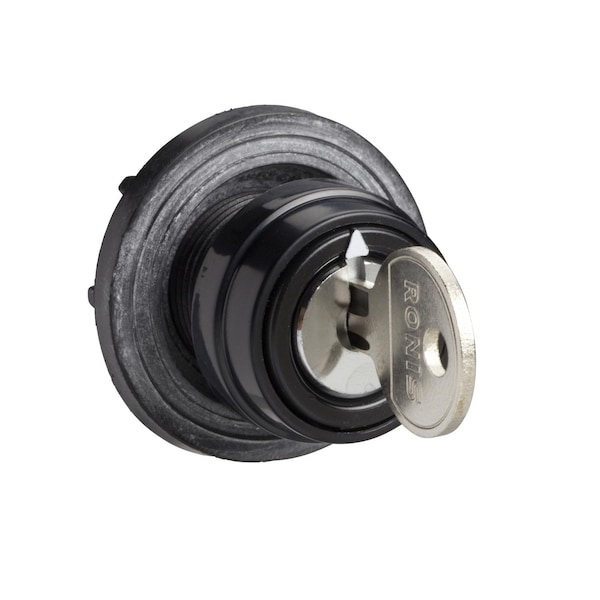 Cam switch operating head, Harmony K, ˜ 22mm, plastic, 45x45mm plate, metallic legend, key operated, 601 A