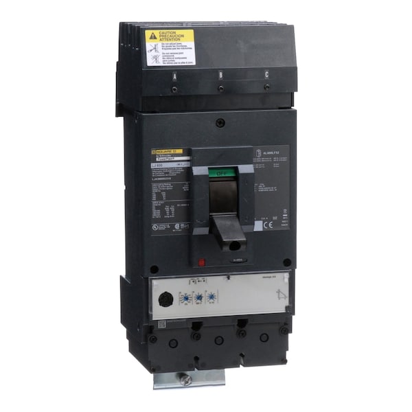 Molded Case Circuit Breaker, POWERPACT L Series, 600A, 3 Pole, 600V AC, 100kA at 240V AC