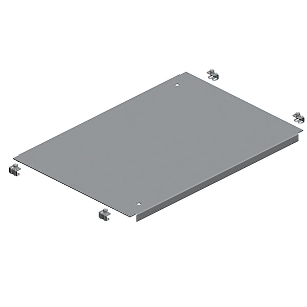 Plain cable gland plate, PanelSeT SFN, Spacial SF, for electrical enclosure W600 D400mm, fixed by clips