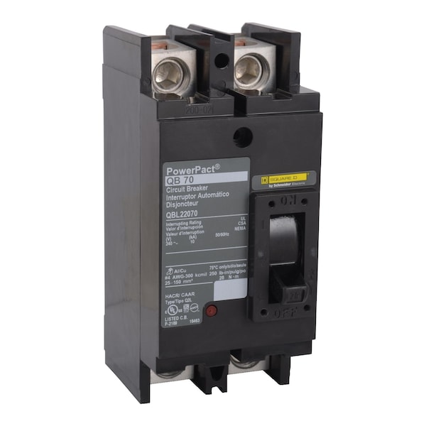 Molded Case Circuit Breaker, POWERPACT Q Series, 250A, 2 Pole, 240V AC, 10kA at 240V AC