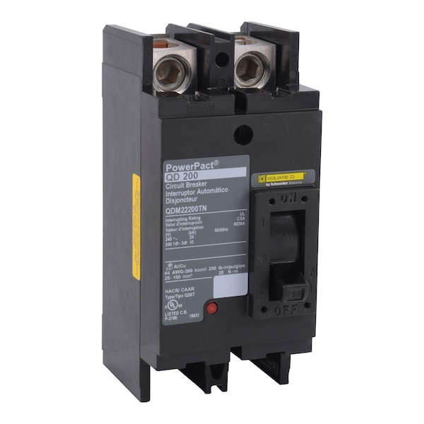 Molded Case Circuit Breaker, POWERPACT Q Series, 200A, 2 Pole, 240V AC, 25kA at 240V AC