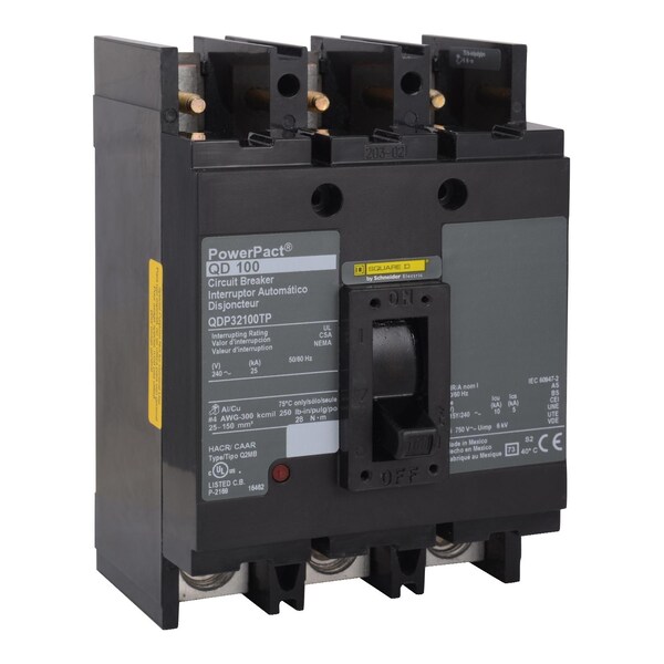 Molded Case Circuit Breaker, POWERPACT Q Series, 225A, 3 Pole, 240V AC, 25kA at 240V AC