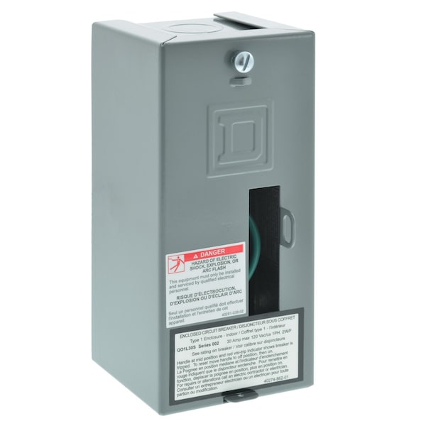 Load Center, QO, 1 Spaces, 30A, 120/240V AC, Fixed Main Lug, 1 Phase