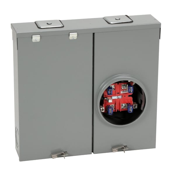 Meter mains, QO, CSED, ringless socket, 200A, surface mount, no bypass