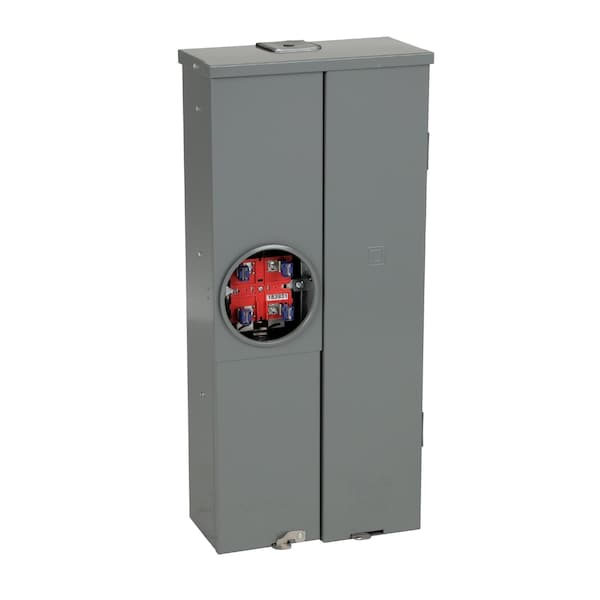 Meter mains, Homeline, CSED, ringed socket, 150A, surface mount, maximum 8 spaces, 16 circuits, no bypass