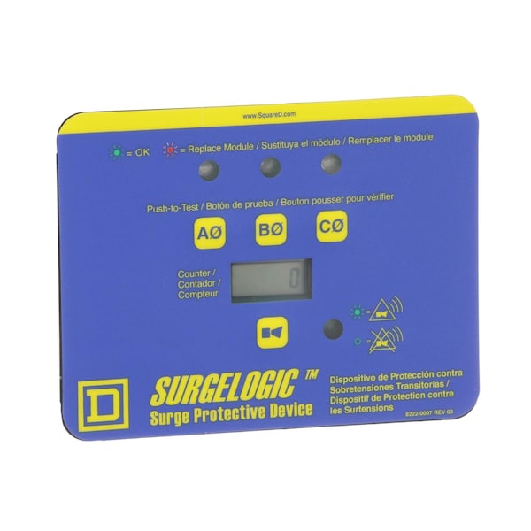 Surge protection accessory, Surgelogic, TVSS display kit, 3 phase, horizontal, counter