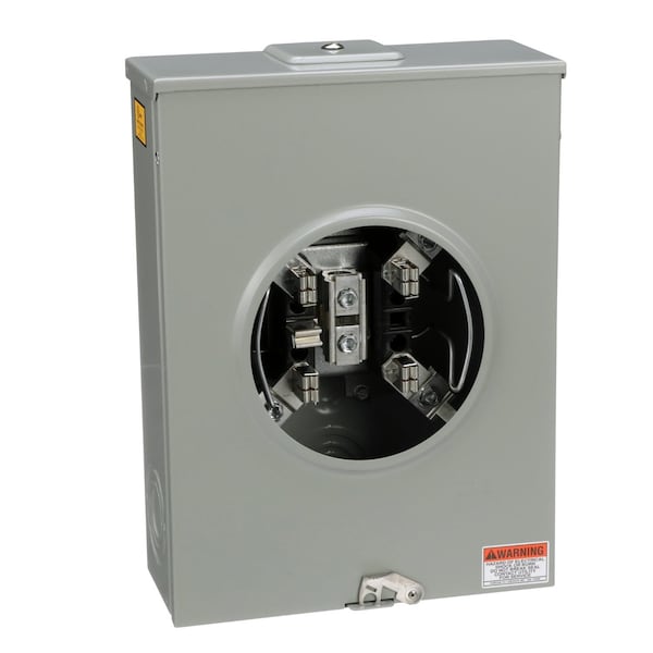 Individual meter socket, ringless socket, horn bypass, 5 jaws no release, OH, UG, 200 A, up to 600 VAC single phase 3W