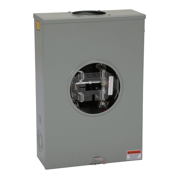 Individual meter socket, ringless socket, lever bypass, 4 jaws no release, OH, UG, 200 A, up to 600 VAC single phase 3W