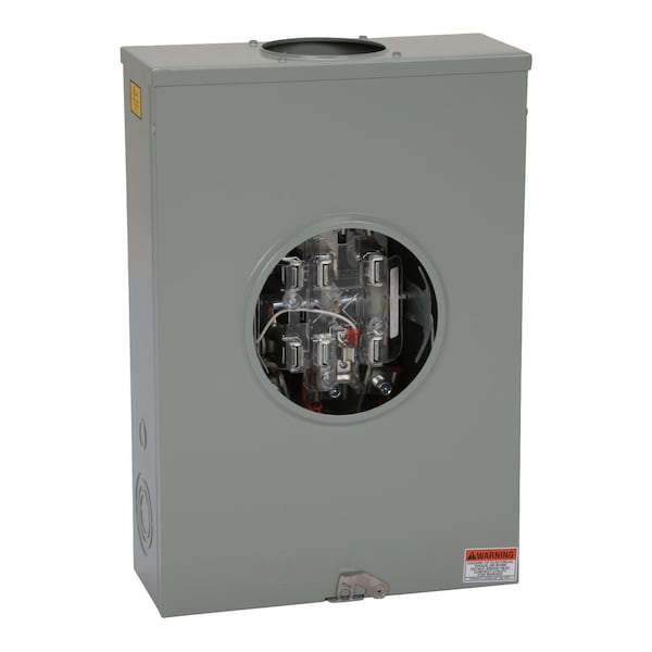 Individual meter socket, ringless socket, lever bypass, 7 jaw with lever bypass and jaw release, OH, UG, 200 A, up to 600 VAC three phase 4W