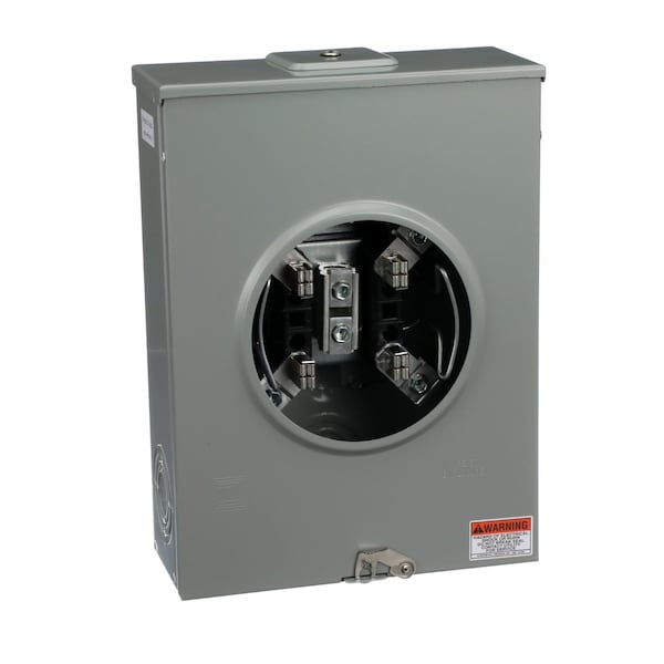 Individual meter socket, ringless socket, no bypass, 4 jaws no release, OH, UG, 200 A, up to 600 VAC single phase 3W