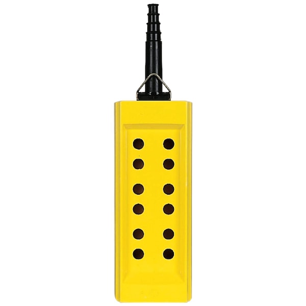 Pendant control station, Harmony XAC, empty, plastic, yellow, 12 cut-outs, 2 columns, cable 10.22mm