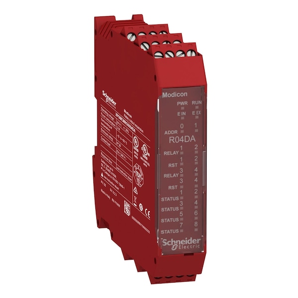 Expansion module, Modicon MCM, 4 safety relay outputs, with diagnostic outout, with backplane connection, screw