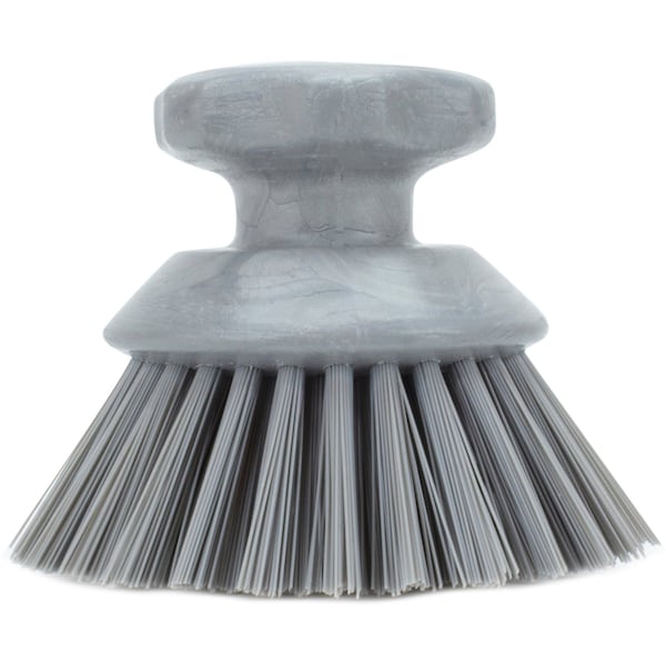 5 in W Round Scrub Brush, Gray, Polypropylene
