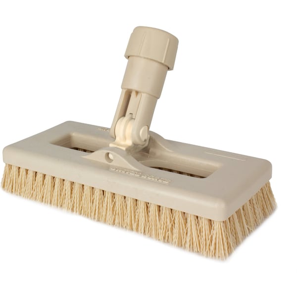 3.5 in W Swivel Scrub Brush, Tan, Polypropylene