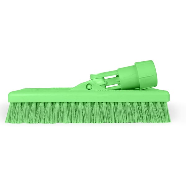 3.5 in W Swivel Scrub Brush, Lime, Polypropylene