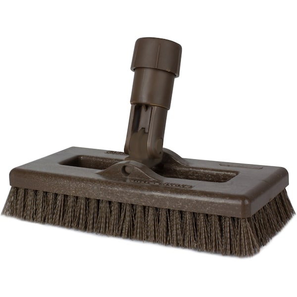 3.5 in W Swivel Scrub Brush, Brown, Polypropylene