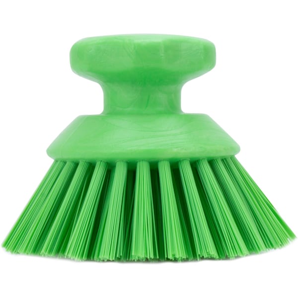 5 in W Round Scrub Brush, Lime, Polypropylene