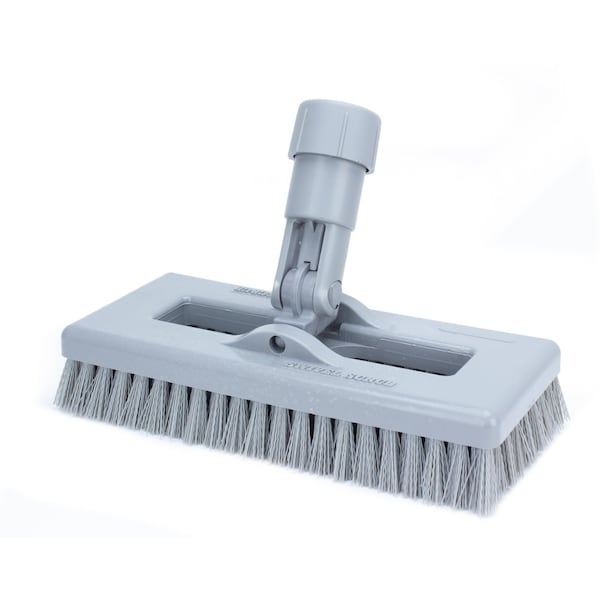 3.5 in W Swivel Scrub Brush, Gray, Polypropylene