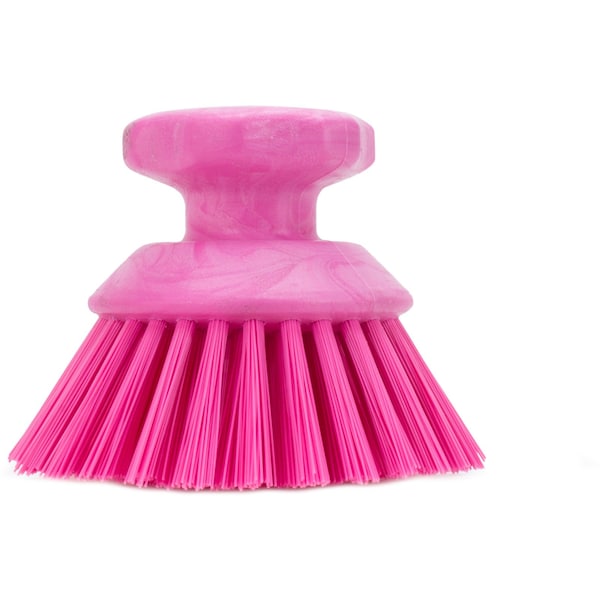 5 in W Round Scrub Brush, Pink, Polypropylene