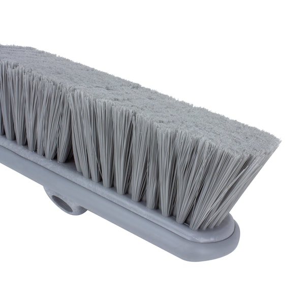 3 in W Flo-Thru Brush, Gray, Polypropylene