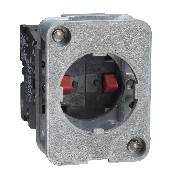 Contact block, Harmony XAC, single contact, spring return, front mounting, 40mm horizontal/30mmVertical fixing centres, 1NO