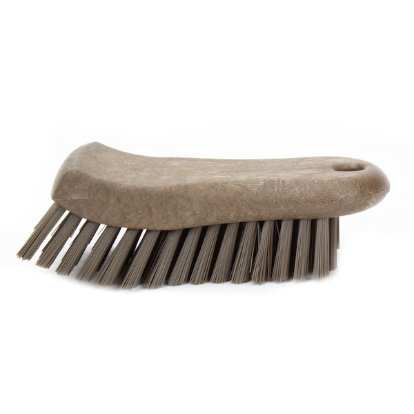 2.5 in W Hand Scrub Brush, Brown, Polypropylene