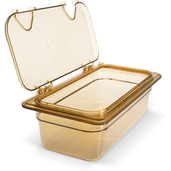 Food Pan HH, 4", DP, 1/3, Amber, PK6