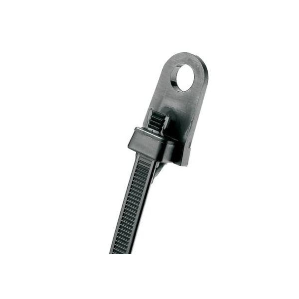 Cable Tie, 7-1/2 in L, 1-3/4 in Max Bundle Dia., Black, Nylon 6/6, 50 lb Strength, 1000 PK