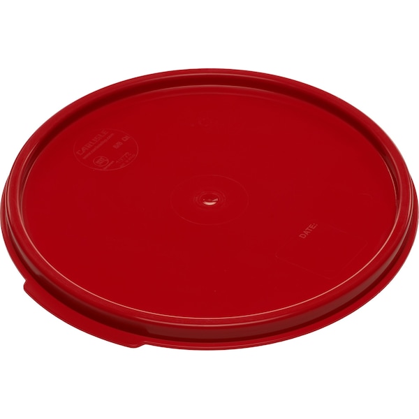 Round Container Lid, 6-8 qt., Red, PK12