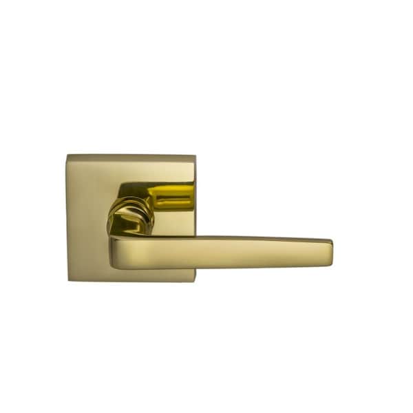 Lever Square Rose Pass 2-3/4" BS Full Lip 1-3/4" Door Bright Brass 36