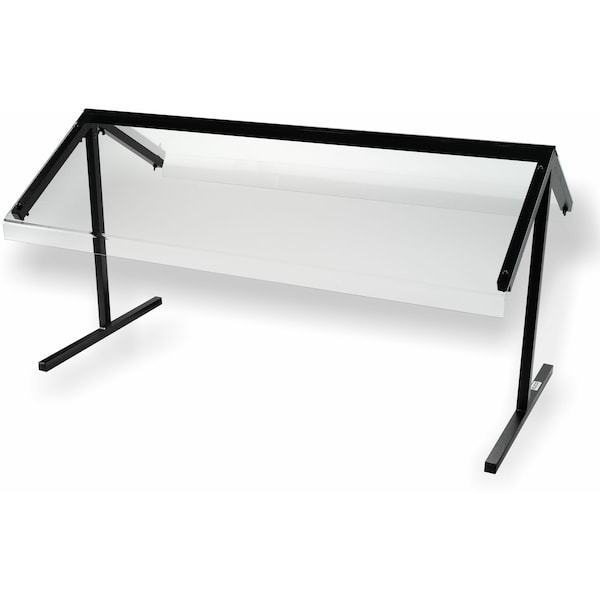Std Double-Sided Sneeze Guard, 48", Blk