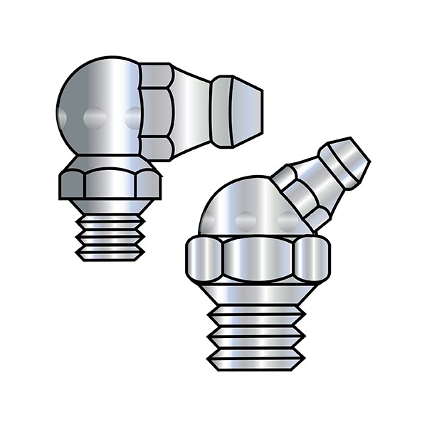 1/4-28X.750 3/8 HEX GREASE FITTING ZINC ROHS, PK500
