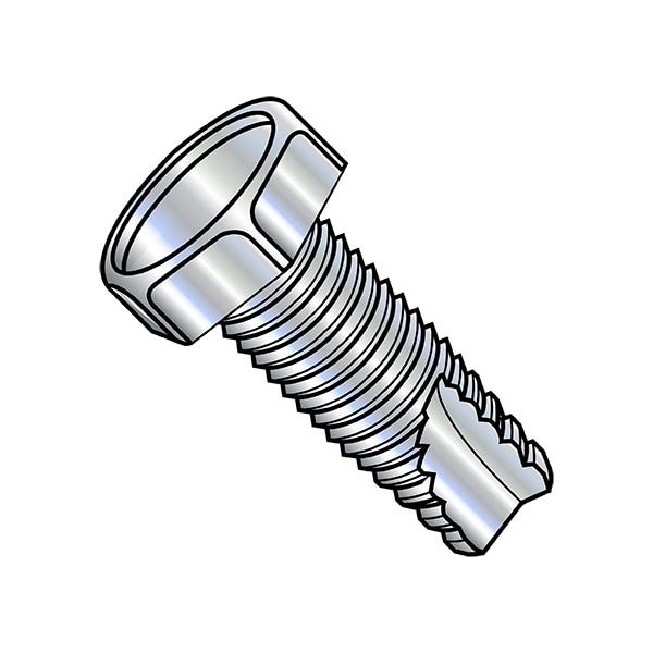 Thread Cutting Screw, 5/16"-18 x 5/8 in, Zinc Plated Steel Hex Head Hex Drive, 1500 PK
