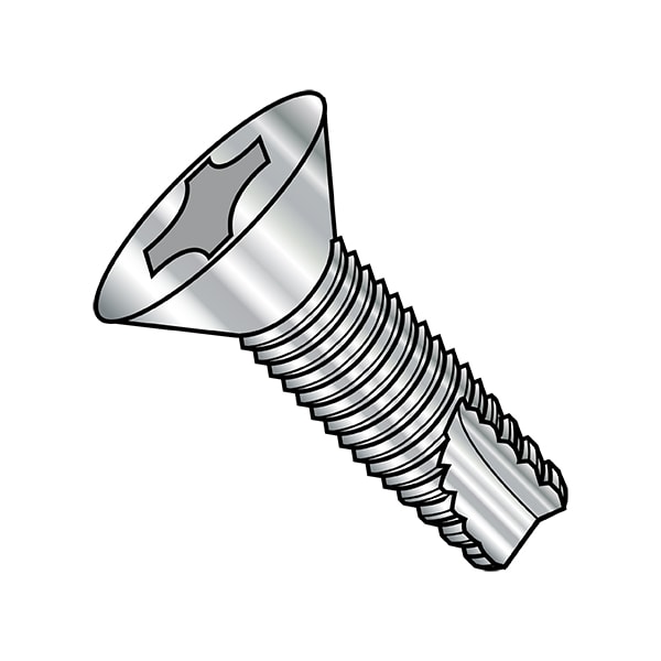 Thread Cutting Screw, #8-32 x 1/2 in, Stainless Steel Flat Head Phillips Drive, 5000 PK