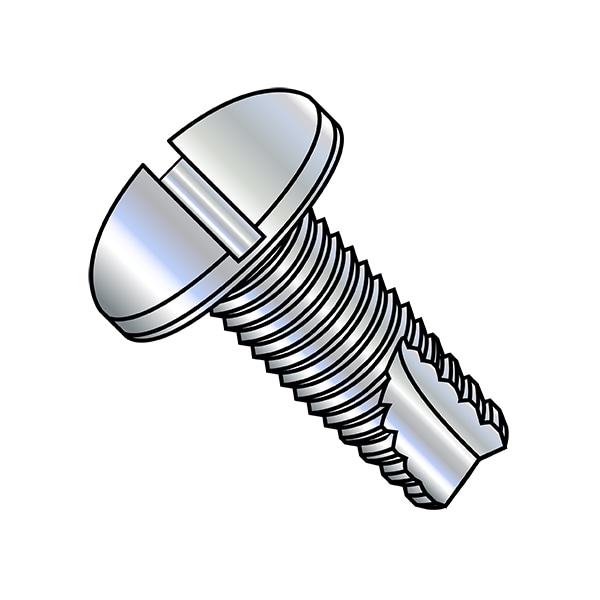 Thread Cutting Screw, #6-32 x 5/16 in, Zinc Plated Pan Head Slotted Drive, 10000 PK