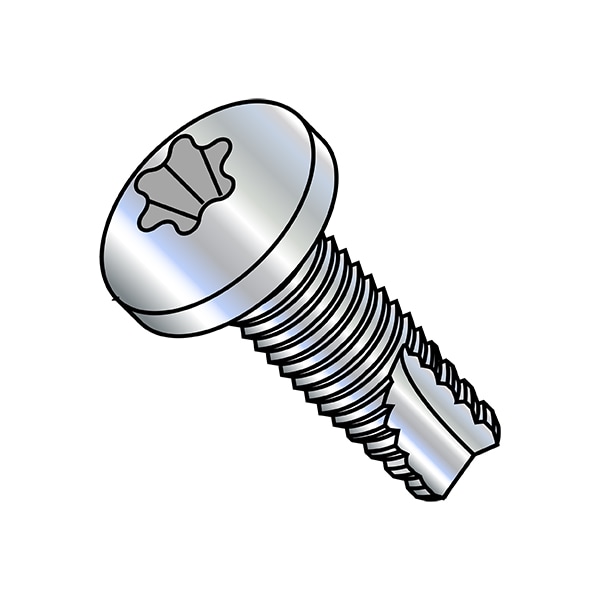 Thread Forming Screw, 5/16"-18 x 1 in, Zinc Plated Steel Pan Head Torx Drive, 1000 PK
