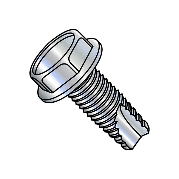 Thread Cutting Screw, 5/16"-18 x 5/8 in, Zinc Plated Steel Hex Head Hex Drive, 1500 PK