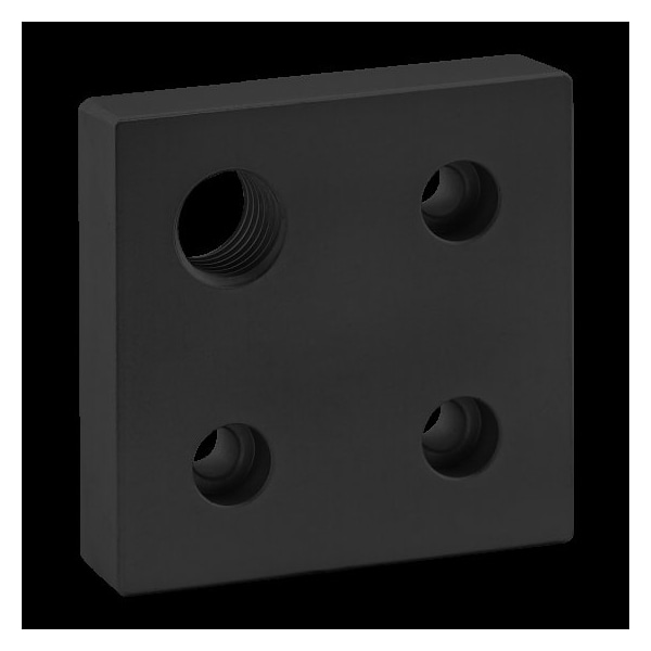 Blk 80mmx80mm Base Plate W/M20 Crnr Tap