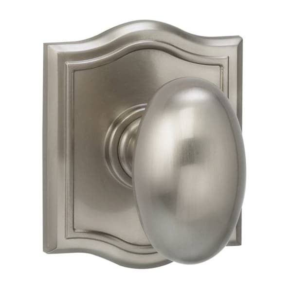 Knob Arched Rose Pass 2-3/4" BS Full Lip Strike Satin Nickel 434