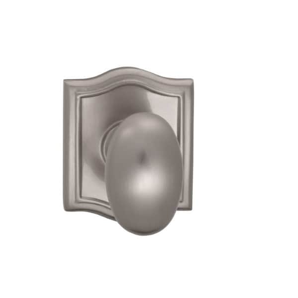 Knob Arched Rose Priv 2-3/8" BS Full Lip Strike Satin Nickel 434