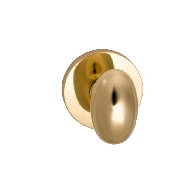 Knob Modern Rose Pass 2-3/8" BS Full Lip Strike Bright Brass 434